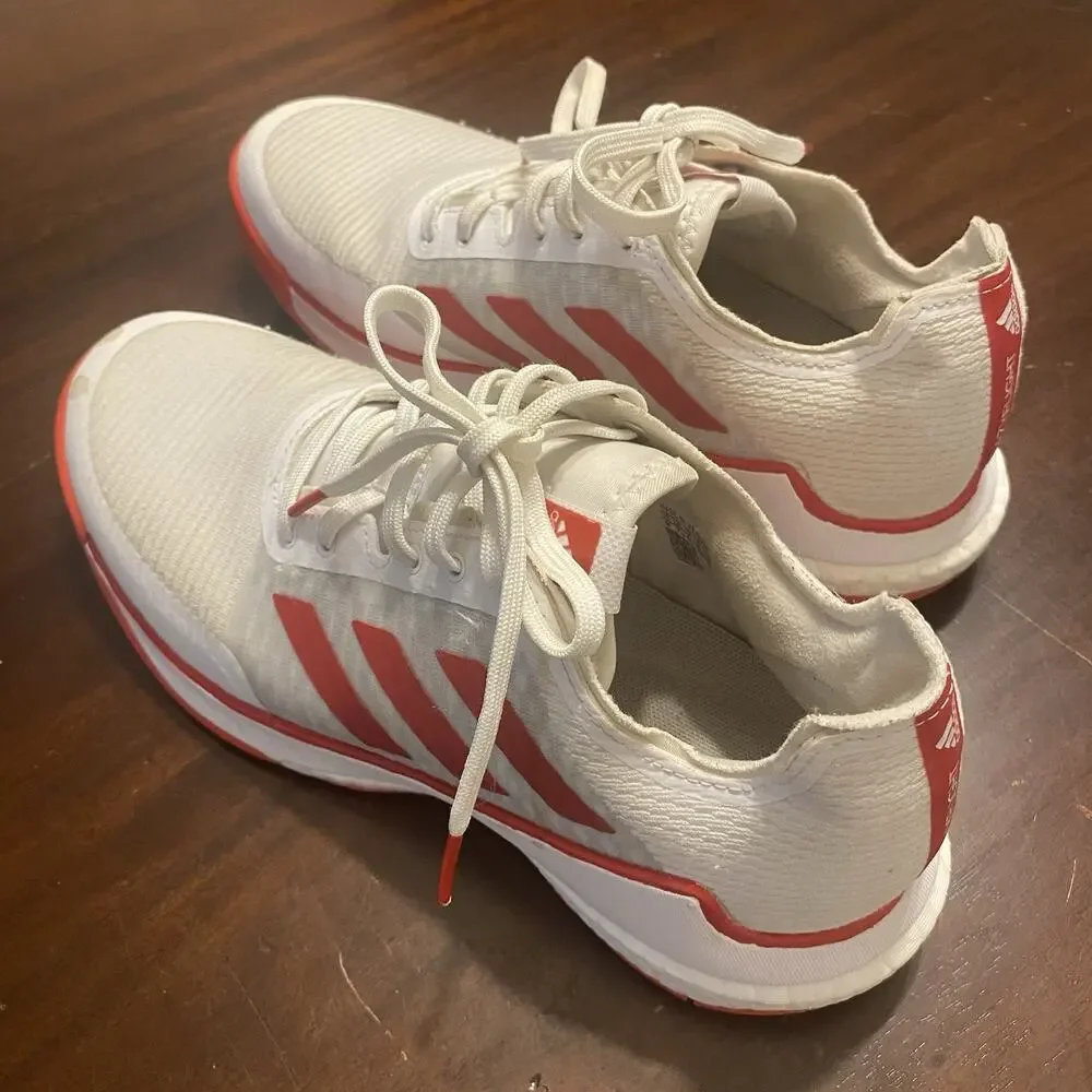Adidas Crazyflight Women’s Volleyball Shoes White Red Size 9 Sneaker Low
